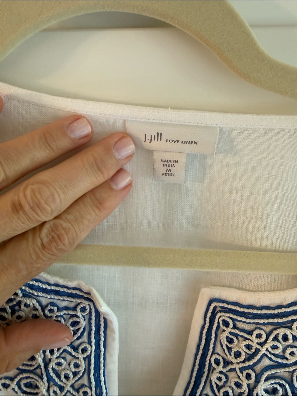 J. Jill Embroidered Linen Tunic - Picture 3 of 3